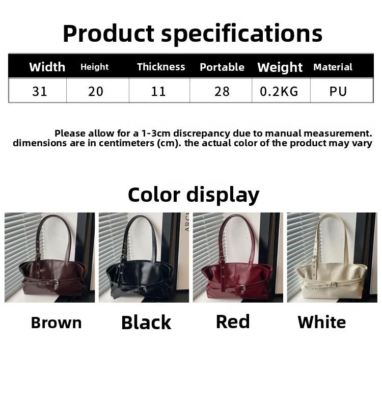 Large Capacity Women’s Shoulder Bag Tote Commuter Bag Simple Vintage Cross-Border New Style Bag Versatile Sensation 2025