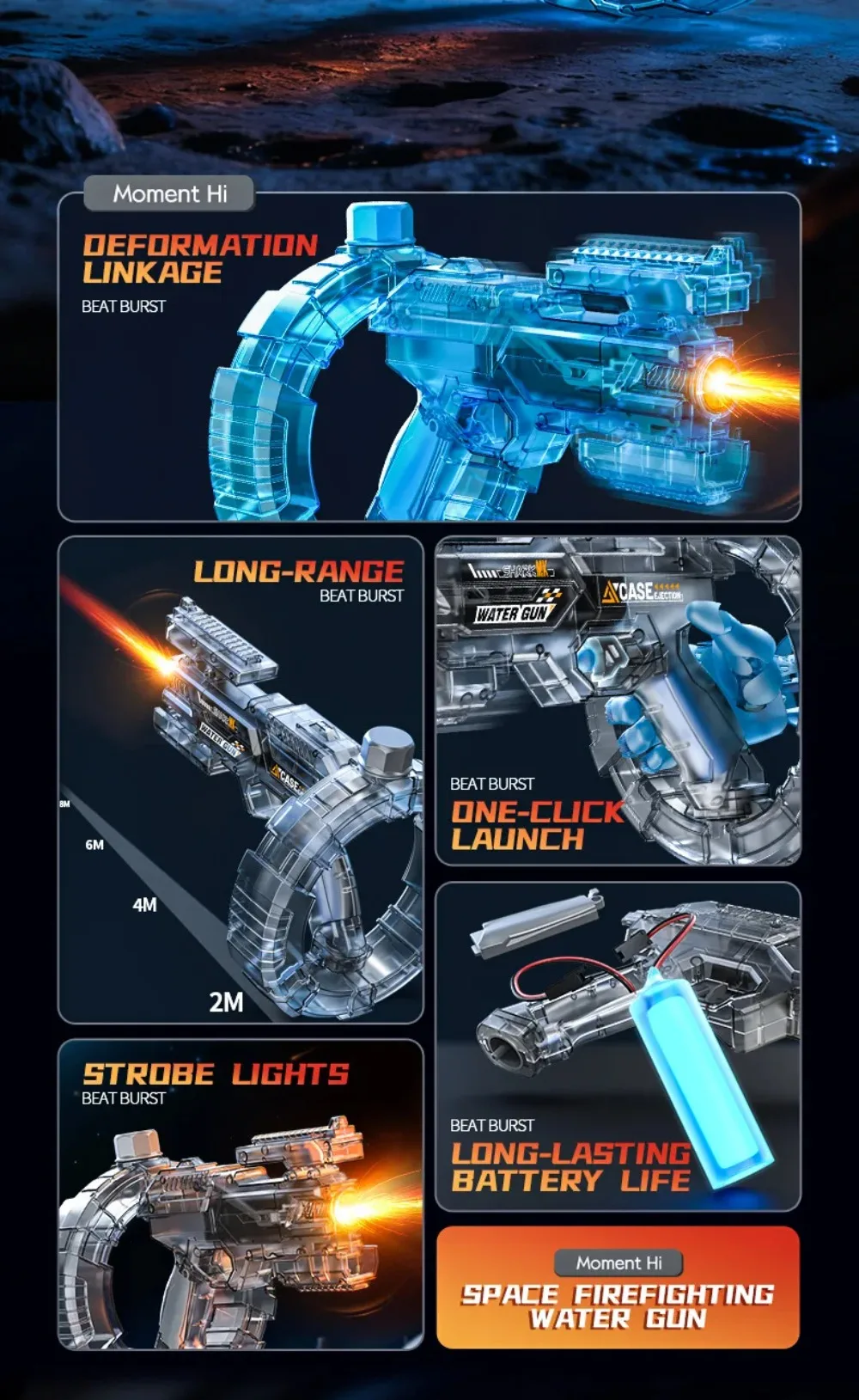 Electric Water Gun With Linkage And Shell Ejection For Kids_voghion.com