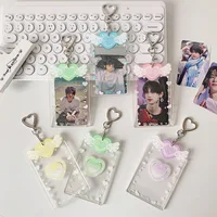 Ins Style Heart Wings Card Holder for 3 inch Photocard K-Pop Idol Photo Holder Card Cover Korea Sweet Girl Keychain Bag Pendant 2