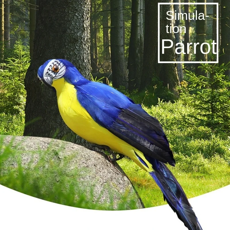 Handmade Simulation Parrot Creative Feather Lawn Figurine Ornament Animal Bird Outdoor Garden Bird Prop Decoration Miniature parrot ornaments,parrot garden props