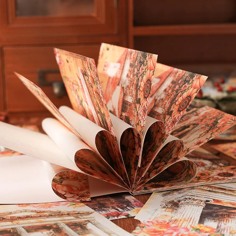 Mr. Paper World 경치 좋은 장소 재료 종이 스티커 30 매/팩 풍경 고품질 스티커 재료 팩 홈 인테리어