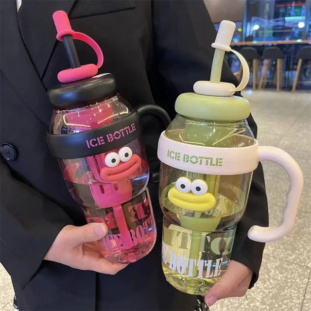 1200ML Sports Water Bottle with A Cute Large-mouthed Design, An Aesthetic Large-capacity Portable Summer Outdoor Straw Cup 2