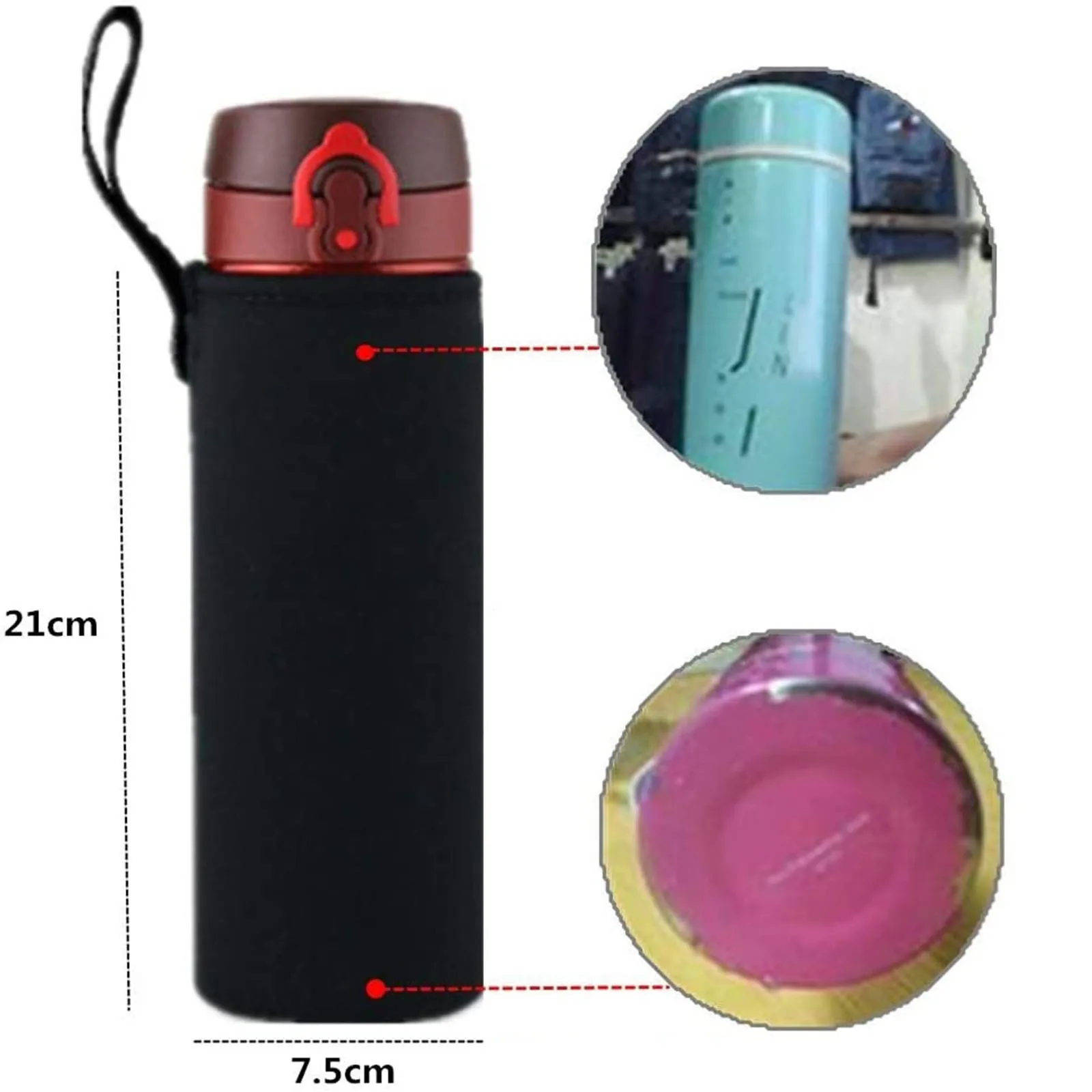 Wine Bottle Cover Silicone Bottle Cover Silicone Case Sport Water Bottle Cover Neoprene Insulator Kettle Cover Portable Vacuum bottle case Sport Camping Accessories Mug Bottle Cup