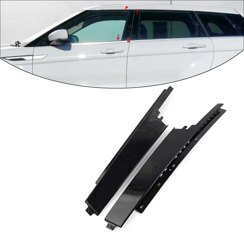 

2Pcs Car Front Door Outside B Columns Molding Trim Left+Right For Land Rover Range Rover Evoque 5 Doors 2012-2019