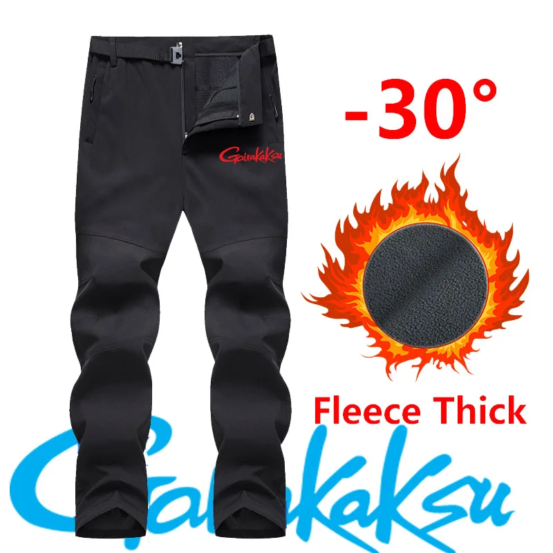 

2023 Winter Fleece Thick Fishing Pants Outdoor Sports Pants Fishing Trousers Waterproof Stretch Hiking Trousers Camping Trousers