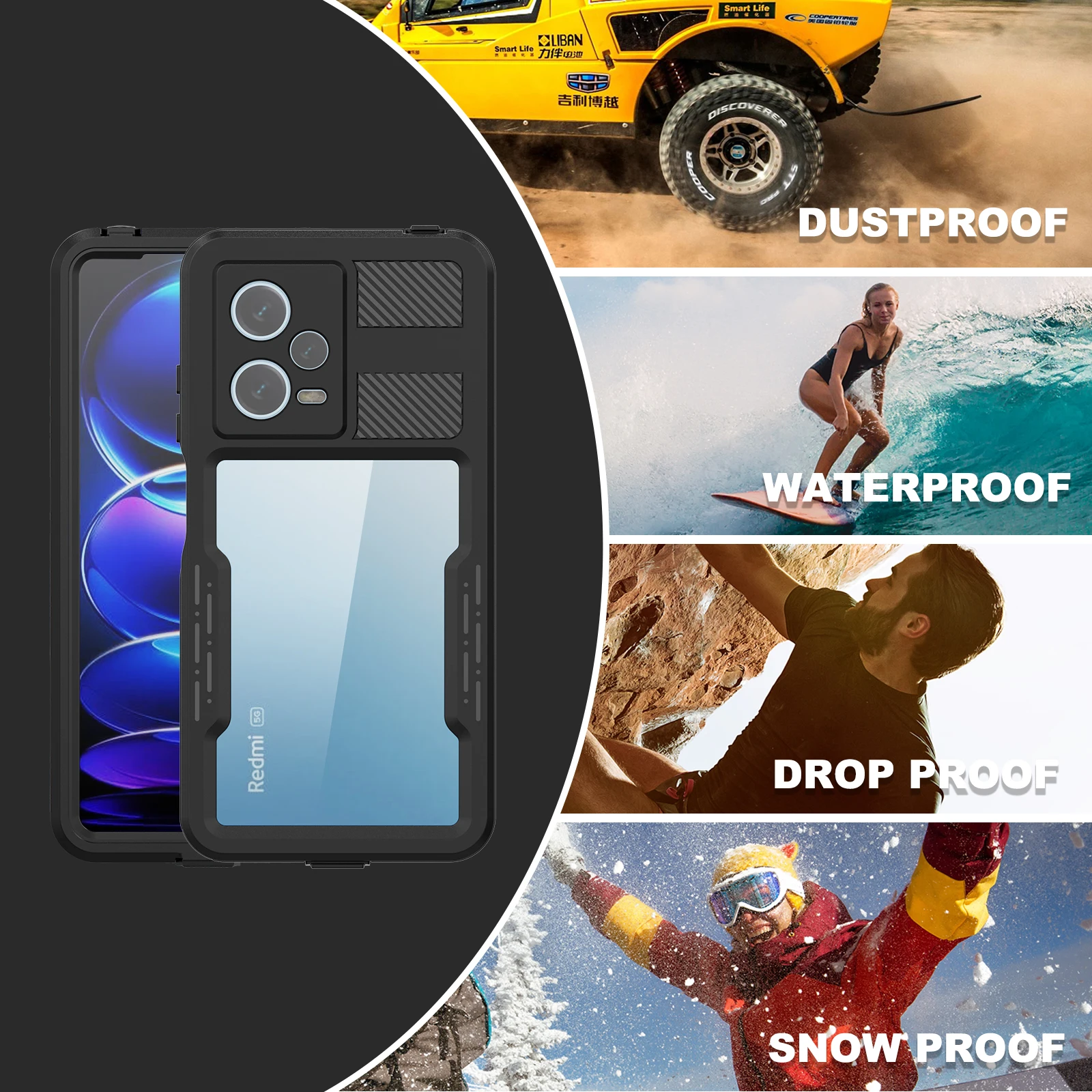 Coque étanche et antichoc pour Xiaomi REDMI NOTE 12 Pro SWIMCASE