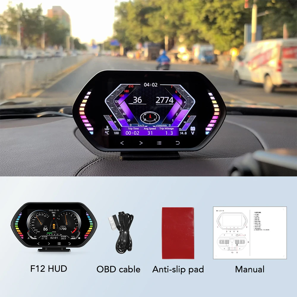ڵ   ÷ OBD2 GPS  ý HUD 4.5 ġ LCD  ӵ , ð  ġ ư  