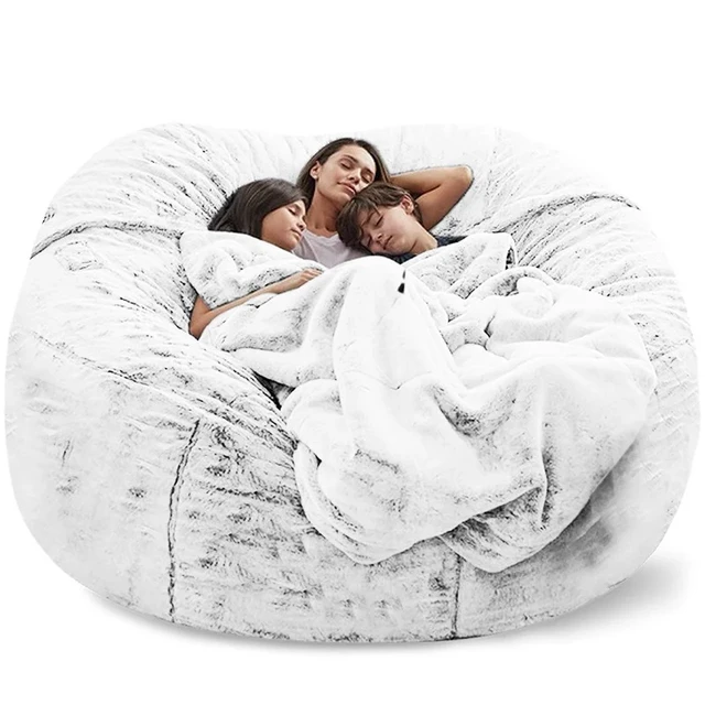 Bean Bag Chair Cover Large Circular Soft Fluffy Cover Living