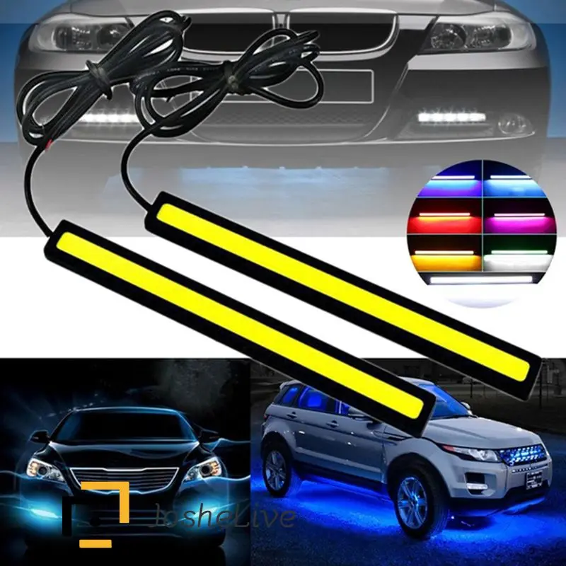 

Set Universal Waterproof Daytime Running lights COB Fog Lamp Car Styling Led light DRL Lamp 17cm