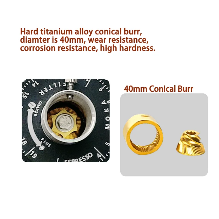 ITOP Electric Coffee Grinder Titanium Burr Metal Bean Hopper Exquisite Small Espresso Coffee Grinder Machin Espresso 110-220V 5