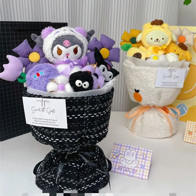 

Kawaii Sanrio, плюшевая игрушка, подарок, милый Коричный курол, творческий плюшевый фон с поздравительной открыткой, рождественские подарки на день Святого Валентина
