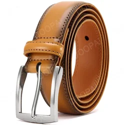 Men's Luxury Genuine Leather Pin Buckle Belt - Stylish Casual Fashion Accessory - 145cm (35ZK149 - YW)