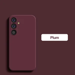 Square Liquid Silicone Soft Phone Case - Enhanced Protection - Galaxy A55 (Plum Color)