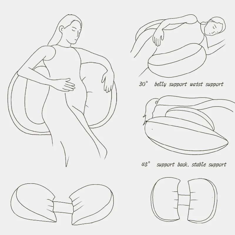 Pregnant Women Pillow Universal Waist Support Pad Side Sleep Artifact Pillow Modern Simple Semicircle Cushion Maternity Supplies,pregnancy pillow