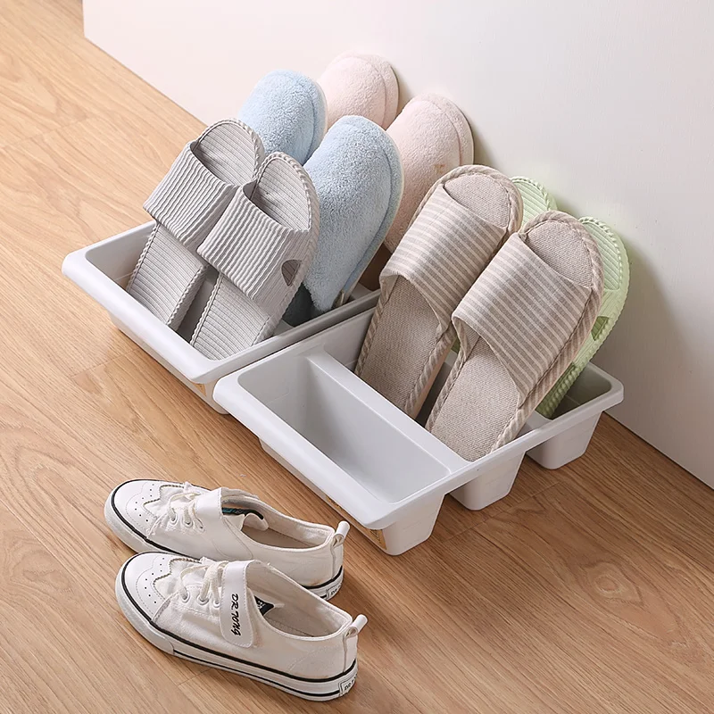 Simple modern Nordic style vertical economy slippers rack space home shoes storage WF 3