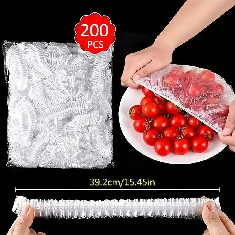 Disposable Fresh-keeping Cover Plastic Food Storage Covers Reusable Bowl Covers Stretch Lids Elastic Cover Bag Home Items