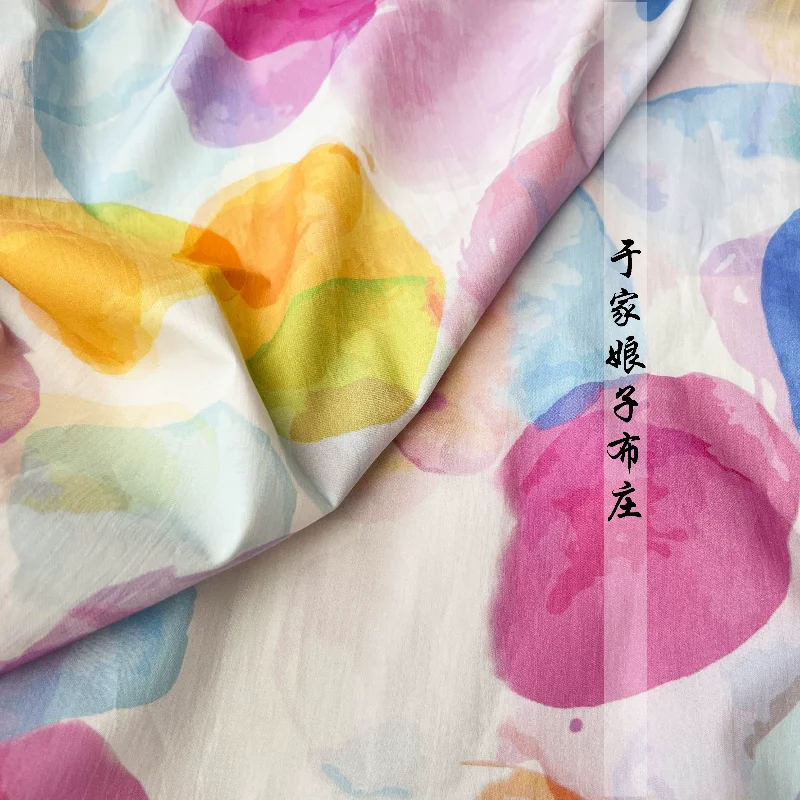 디지털 프린팅 코튼 컬러 도트 프린트 천, 원피스 셔츠, 인형 의류 원단, 145x50cm, 60S 하이 카운트