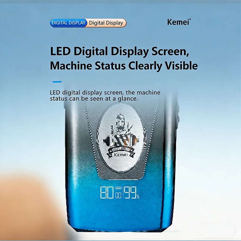 케메이 KM-T393 USB 충전식 전기면도기 남성용 왕복식 트윈 블레이드 면도기 수염 트리머 면도기