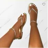 Large Size Flat Bottom Sandals Women's Summer New Fashion Buckle Toe Casual Ebay Beach Women's Shoes Comfortable Slip-On
