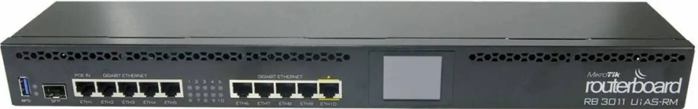 Роутер MikroTik RB3011UIAS-RM 10/100/1000BASE-TX/SFP черный |