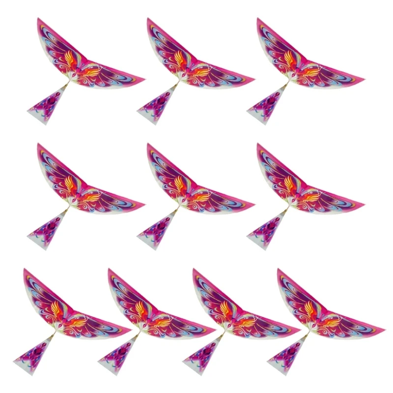 10pieces Hands on Assembly of Wood Rubber  Power Bird Toy Party Outdoor Outing Activities Children  Kites Game 4
