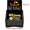 Happy Birthday Music Box Golden Mechanical, Black Wooden Anniversary Gift for Kids Girlfriend Wife Mom Father Birthday Present 6