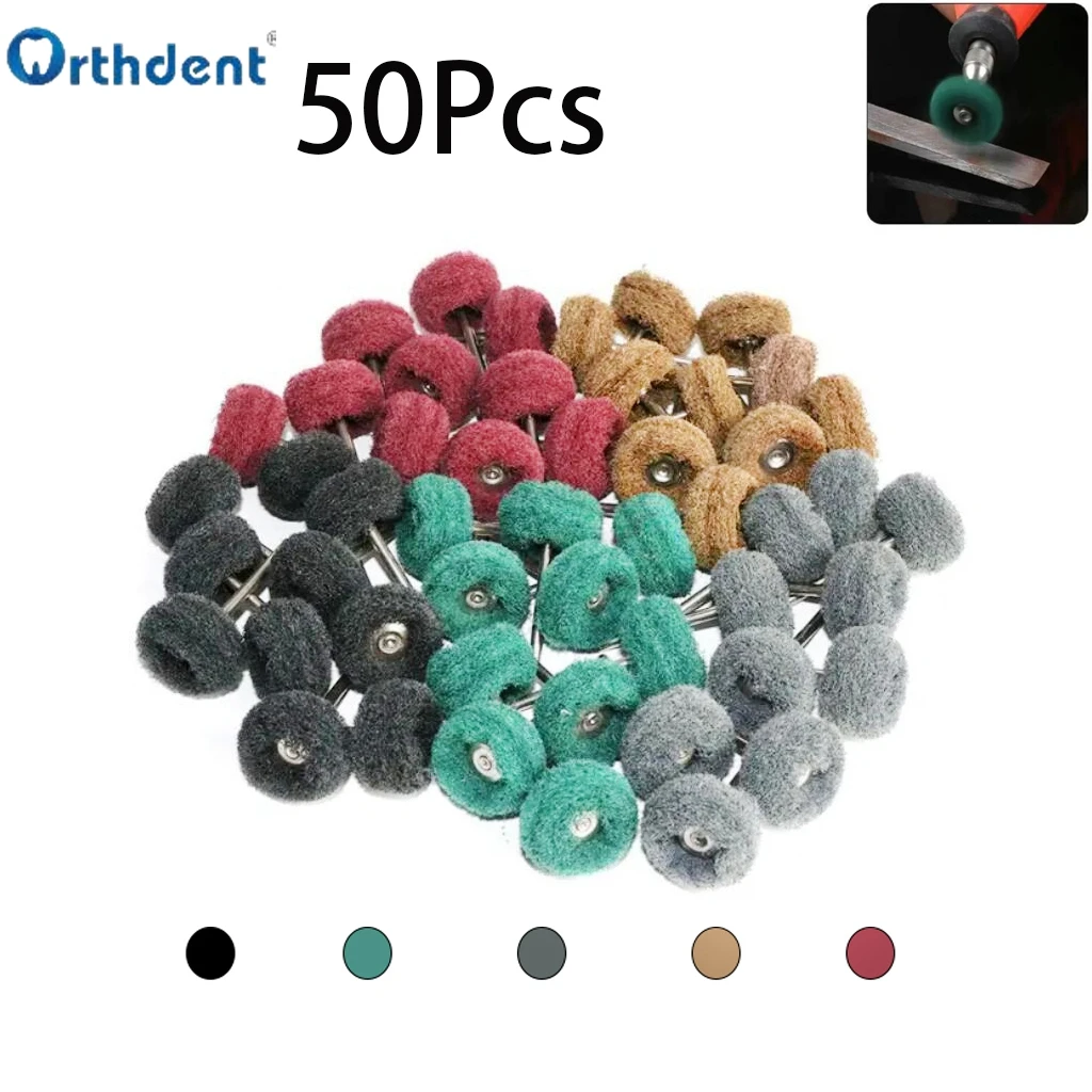 S29ac0d872ed94099aea5f381bc85949ft 50Pcs Dental Polishing Brush Wheel Rotary Tools 2.35mm HP Shank Wool Goat Cotton Mini Drill Abrasive Brush for Dremel Rotary Mallzona