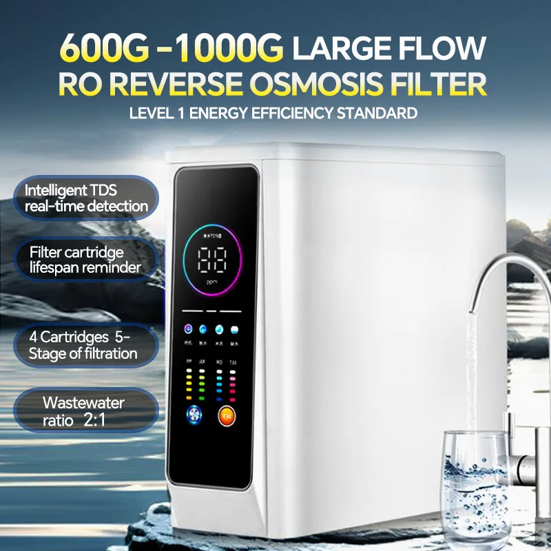 BROVA 1000G Reverse Osmosis Water Filtration – High Flow Direct Drinking Water System with Real-time TDS Detection