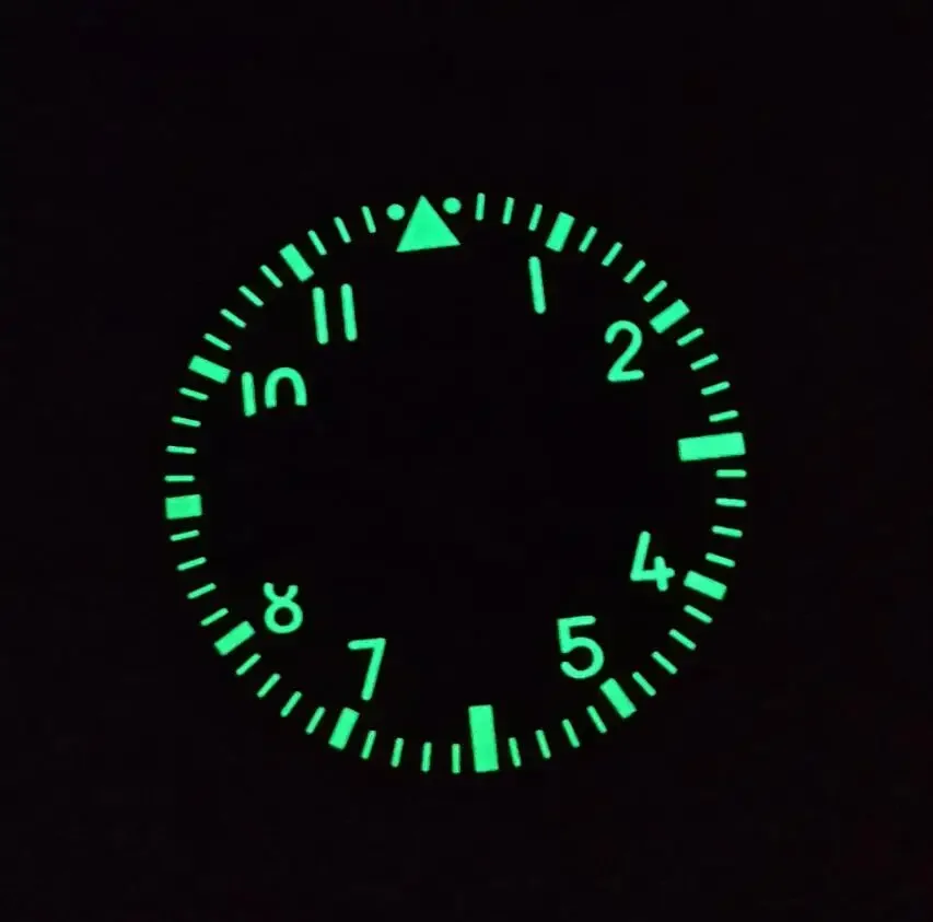 Watch parts watch dial 39mm blue dial Gun color Watch hand white number green luminous Suitable for eta6497 6498 seagull ST36