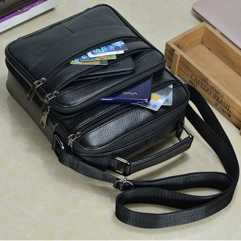 Genuine Leather Mens Messenger Bag