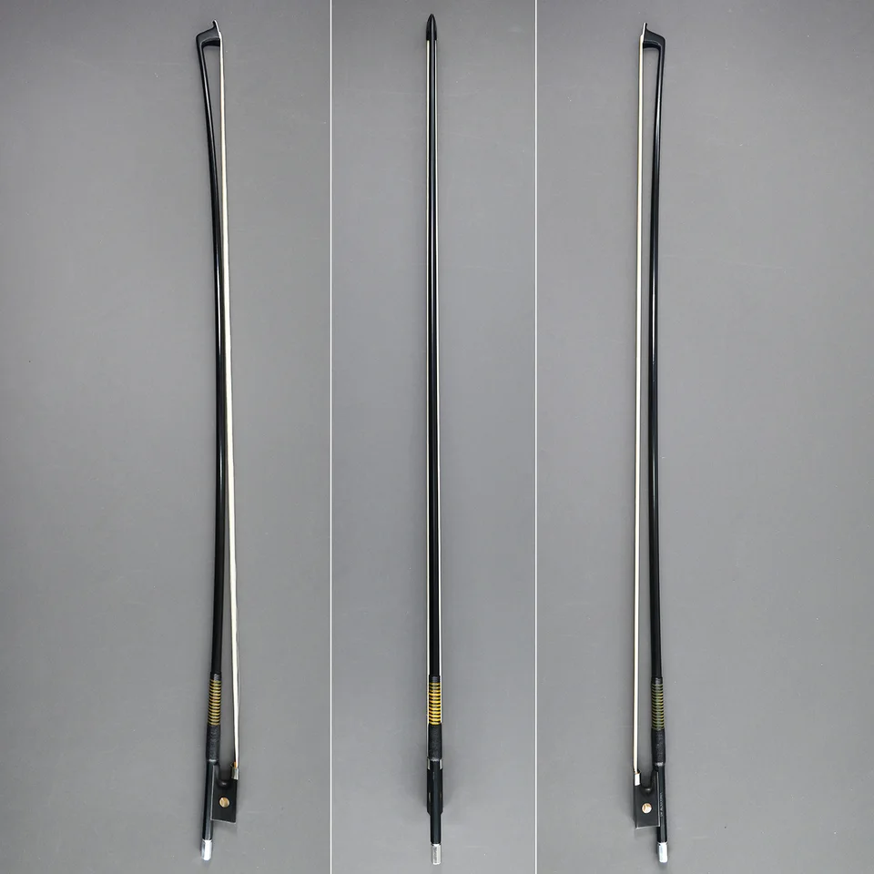 新品！カーボンファイバー弓4/4サイズ！ 102v 4/4サイズブラックカーボンファイバーバイオリン弓エボニー