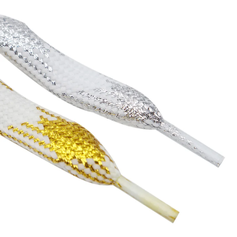 Coolstring Official Charmed Shoelacet Clothing 18MM Golden/Silver Metallic Yarn Polyester Wide Tape High Quality Cord Wholesale