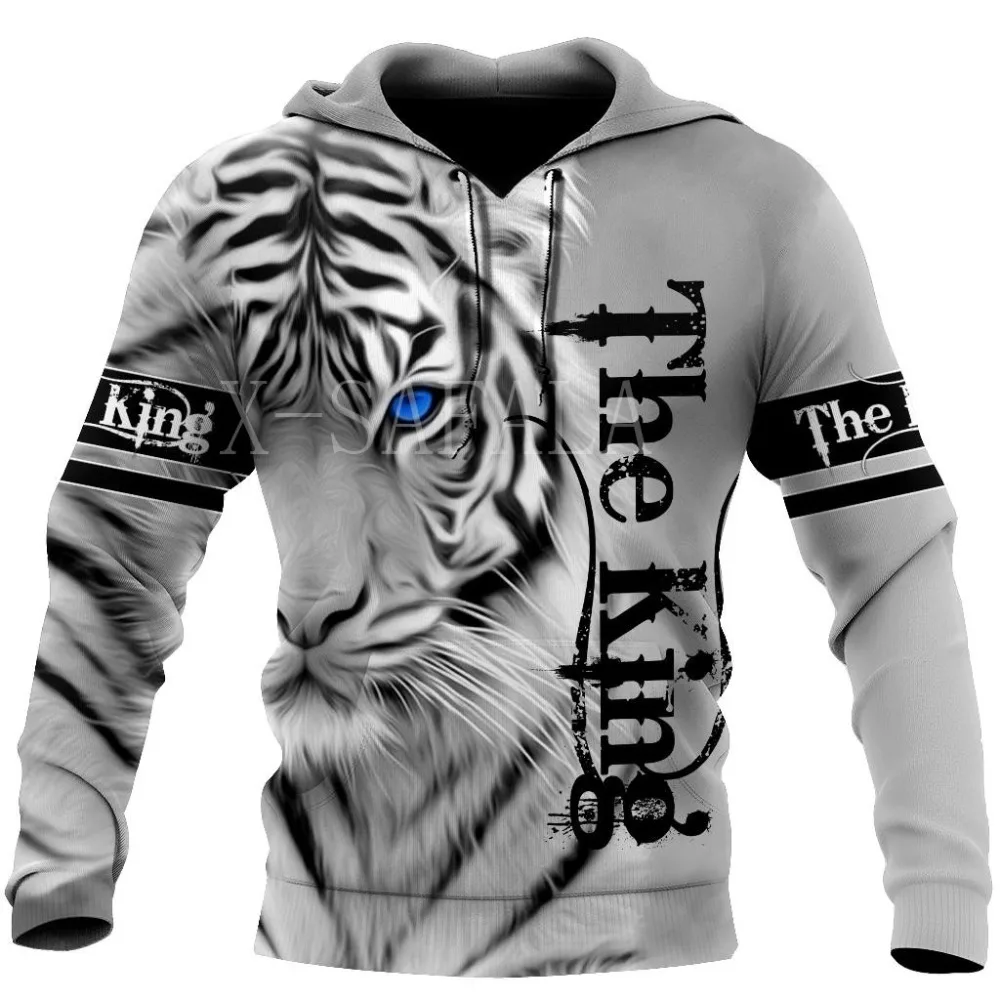 2023 Brand Fashion Autumn Tiger Men's Hoodies Lion Skin 3D All Over Printed Mens Sweatshirt Unisex Zip Pullover Casual Jacket