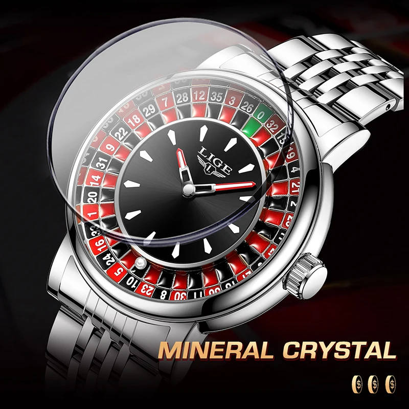 LIGE Sports Watch Men Fashion Top Brand Luxury Creative Game Dial Design Quartz Men Watch Stainless Steel Waterproof Chronograph