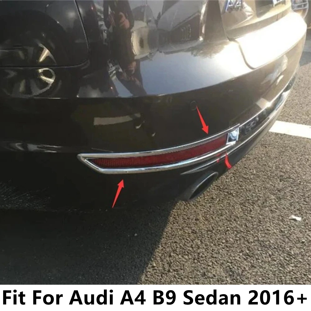 

Rear Tail Trunk Fog Lights Lamps Frame Decoration Cover Trim For Audi A4 B9 Sedan 2016 2017 2018 2019 ABS Accessories Exterior