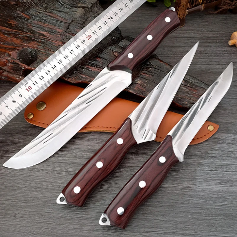 5Cr15mov Stainless Steel Slaughter Knife Set Meat Cutting Knife Boning  Knife Meat Fish Fruit and Vegetable Slice Chef's Knife