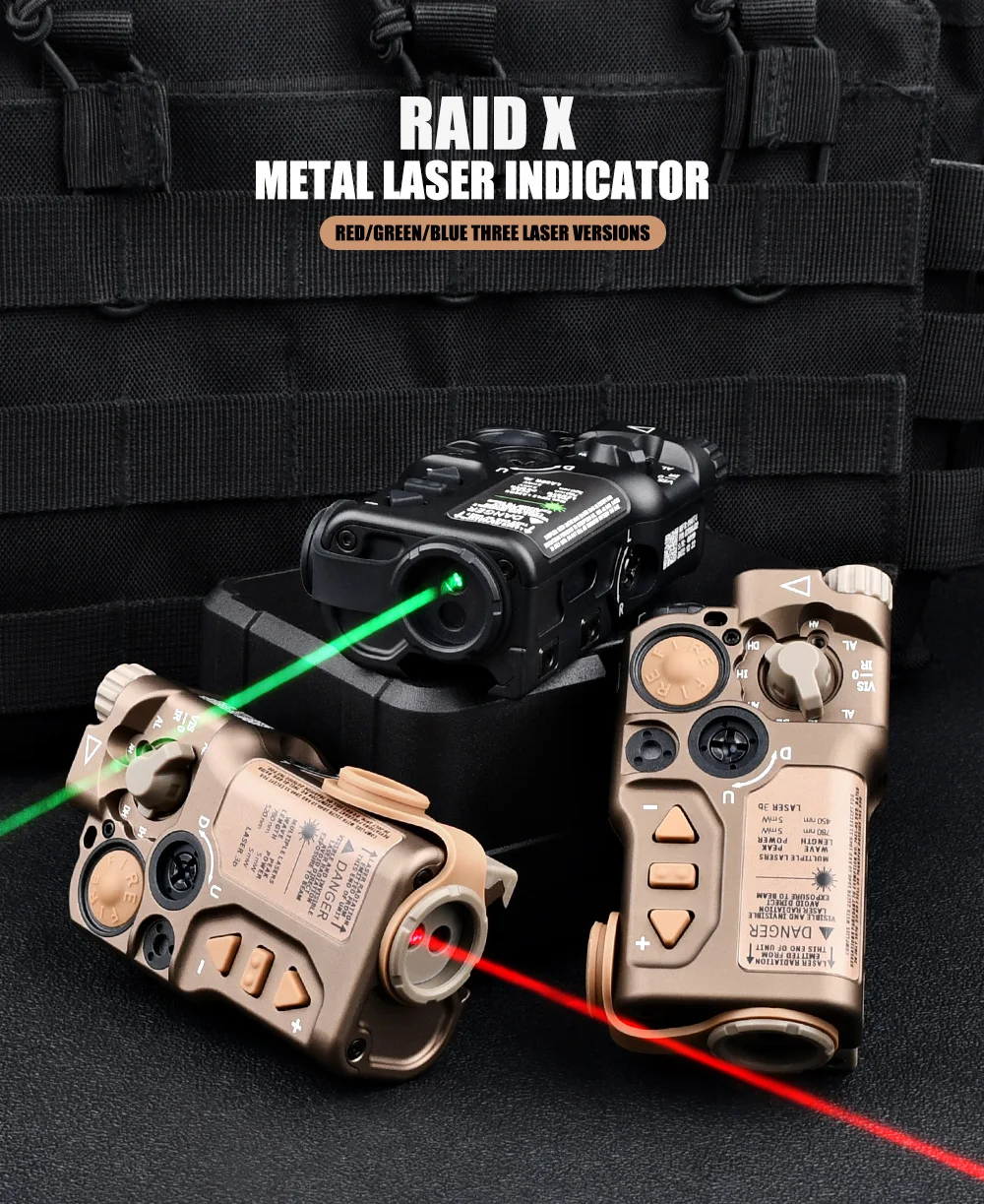 Wadsn Metal RAID-X Sight Red Green Blue IR Laser Strobe Tactical
