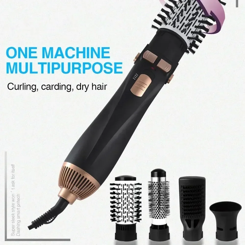 Hot Air Brush 4 Head Replaceable Hair Dryer Comb Electric Straightener Negative Ions Blower Curler Hair Machine Home-appliance 6