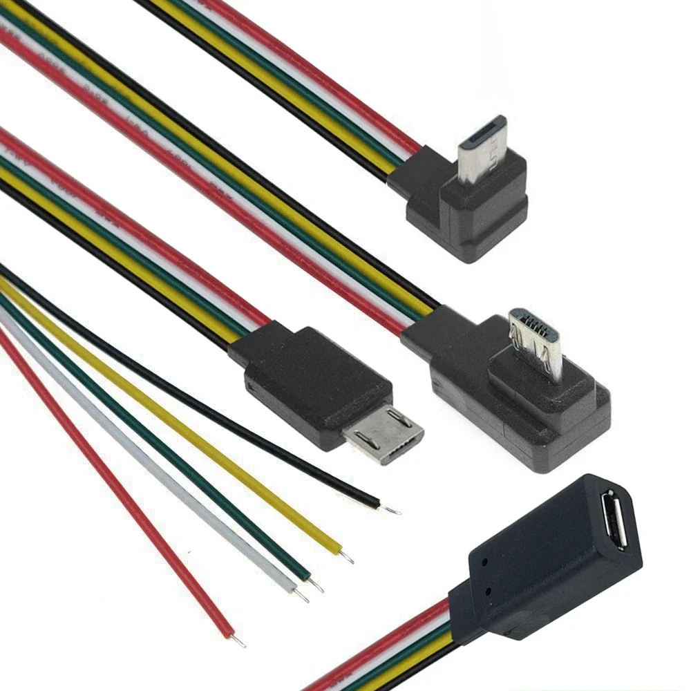 5-core circuit soldering cable DIY subminiature Android MICRO USB data cable single head tin plated 15CM DIY subminiature