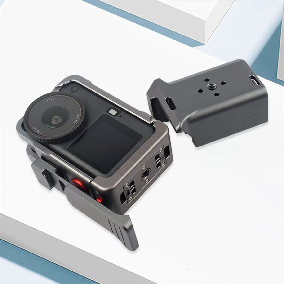DJI Action 6용 T28C 금속 토끼 케이지 확장 마운트 브래킷, 낙하 방지 보호 프레임, 카메라 케이지 액세서리 키트