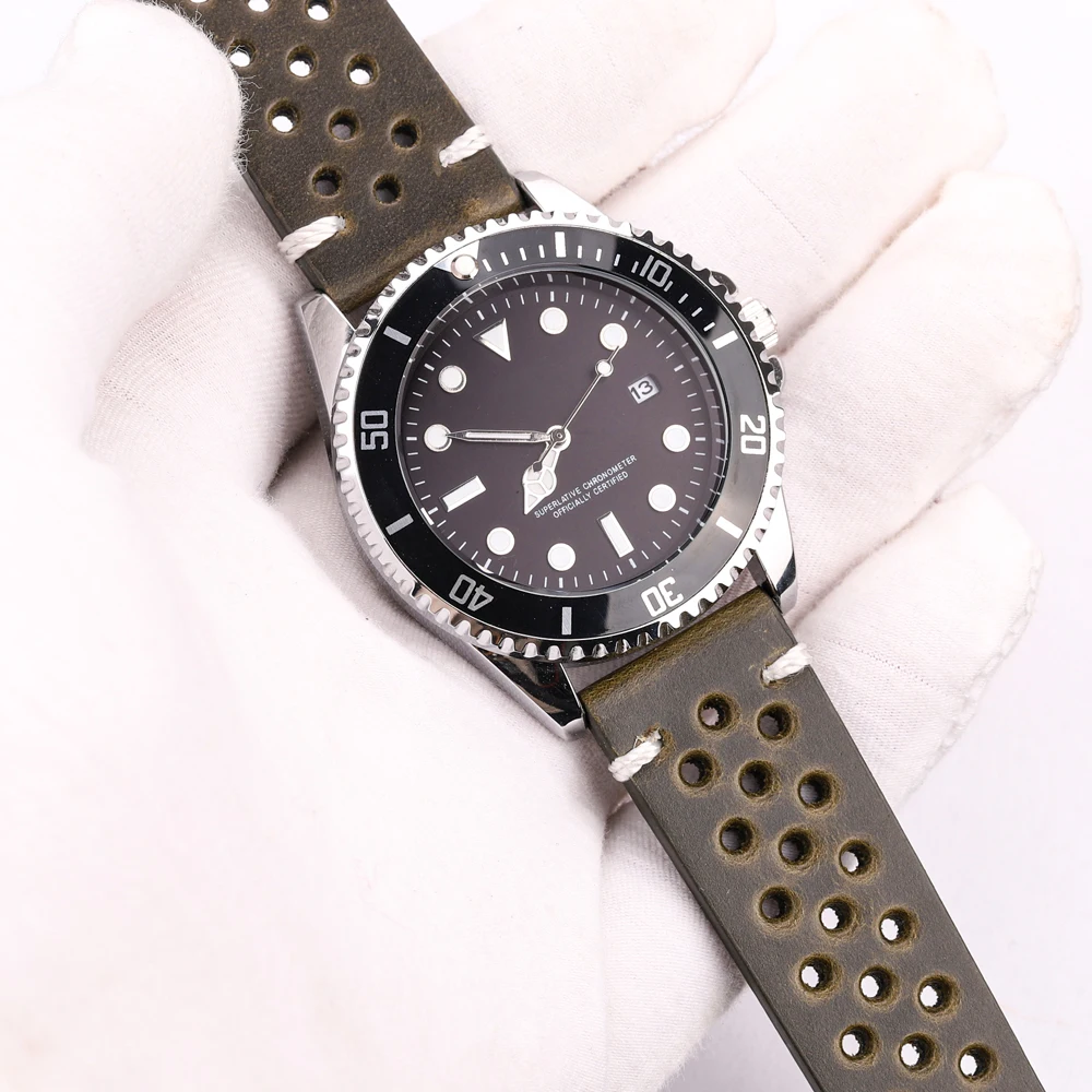Breathable Genuine Leather Quick Release Watch Strap 18mm-24mm Cowhide Band Available Black Green Brown Yellow Unisex Watchbands