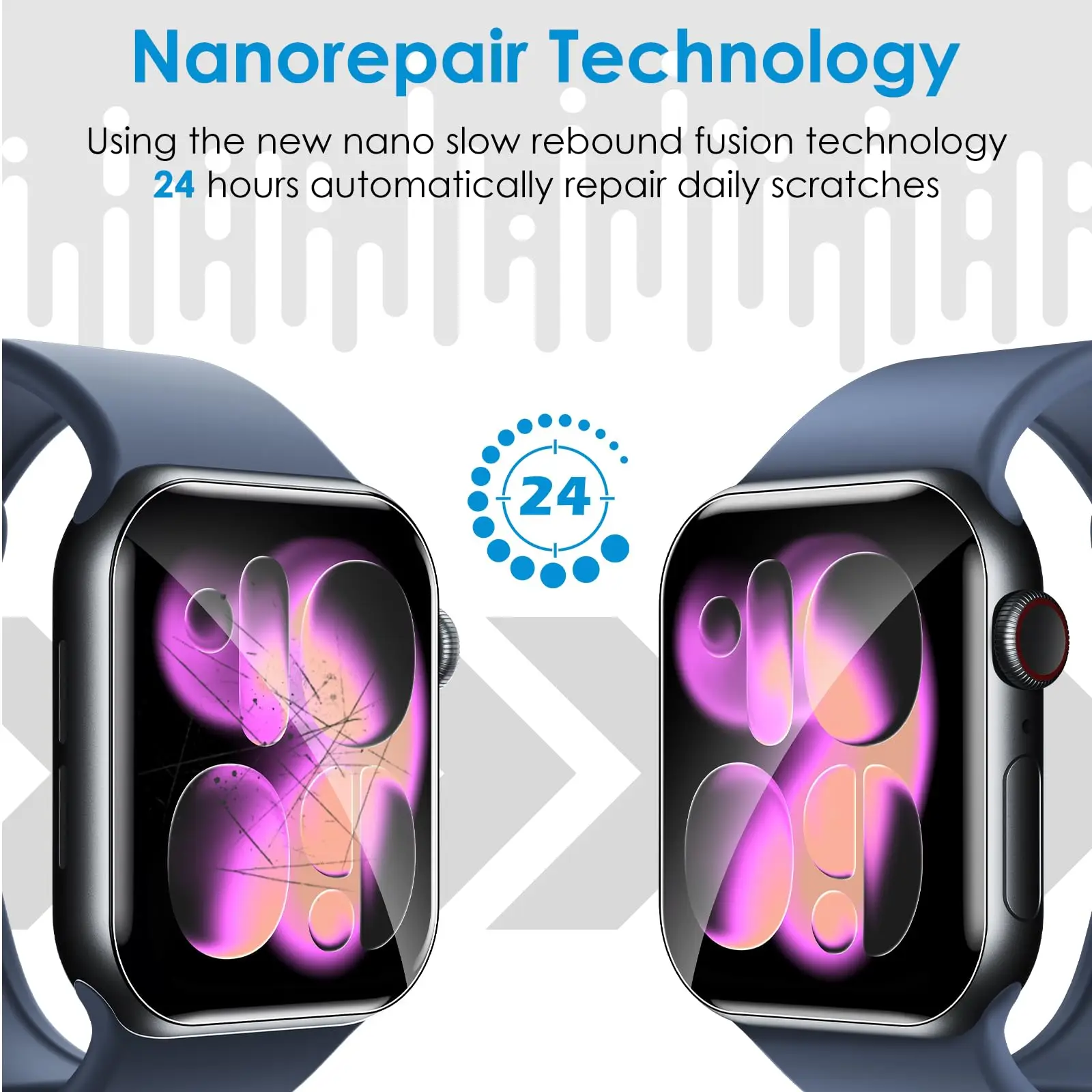 10-Pack Flexible TPU Screen Protector for Apple Watch - Anti-Scratch HD Clear Cover Film