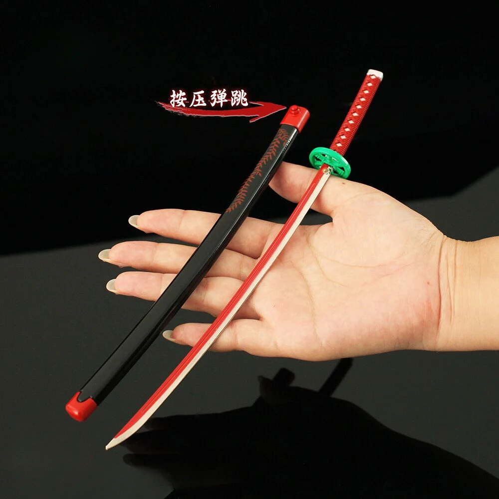 Demon Slayer Sword Kamado Nezuko Nichirin Blade Alloy Katana Sword Press To Eject Japanese Samurai  Anime Weapon Model Gifts 3