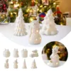 Ceramic Christmas Snowman Car Desktop Home Decoration Small Scene Layout Props Yard Sculptures for Outdoor Modern 2