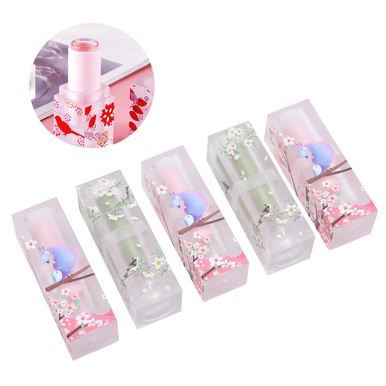 

5pcs DIY Lip Balm Container Tubes With Cap Empty Cosmetic Lipstick Tube Containers
