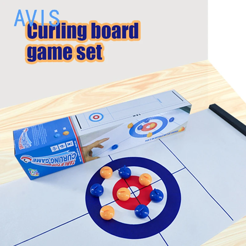 

Foldable Mini Curling Table 16Pcs Curling Ball Tabletop Curling Game For Kid Adult Family School Travel Tabletop Culing Game