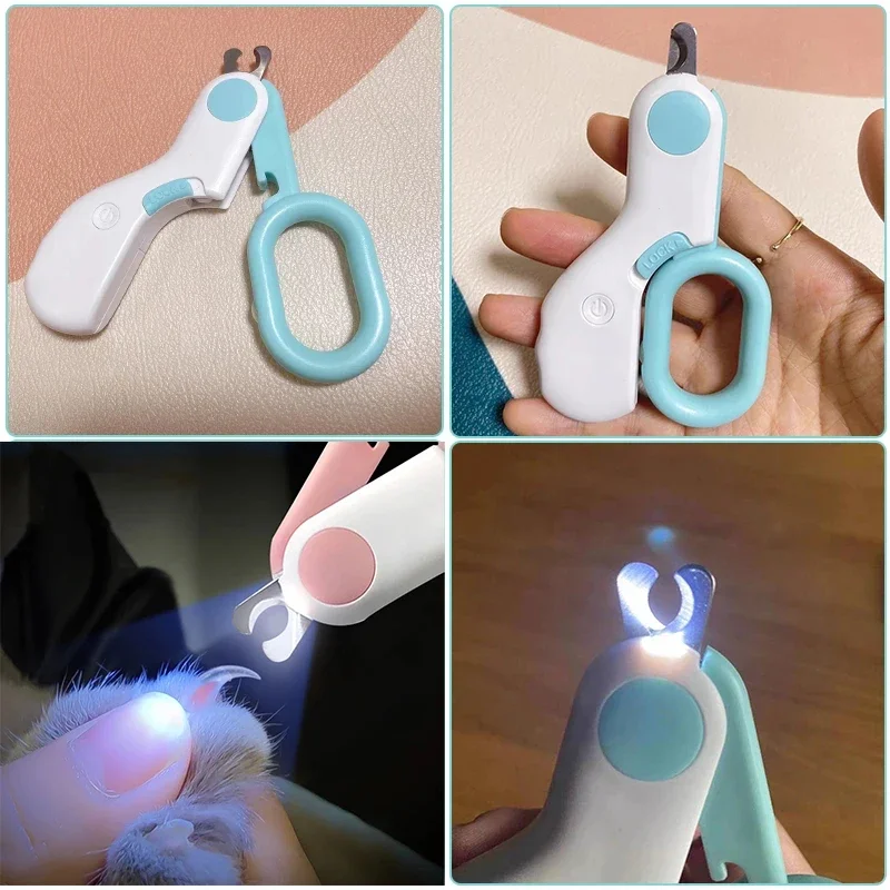 Professional Pet Nail Clipper LED Light Pet Nail Clipper Claw Grooming Scissors for Cats Small Dogs Scissors Cat  Accessories 6