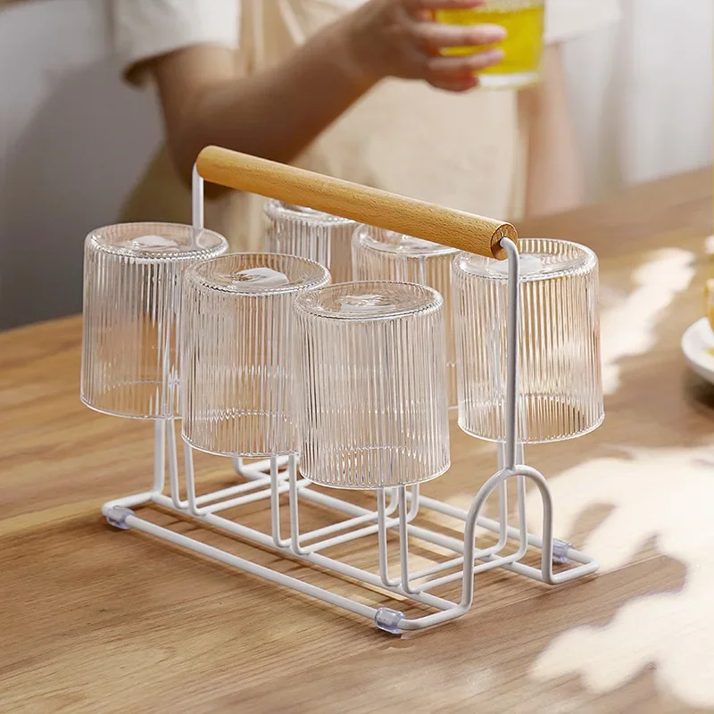 

Iron-art Cup Holder Drainage Storage Rack Household Glass Upside Down Rack Accessories Holders Drinkware Kitchen Dining Bar Home