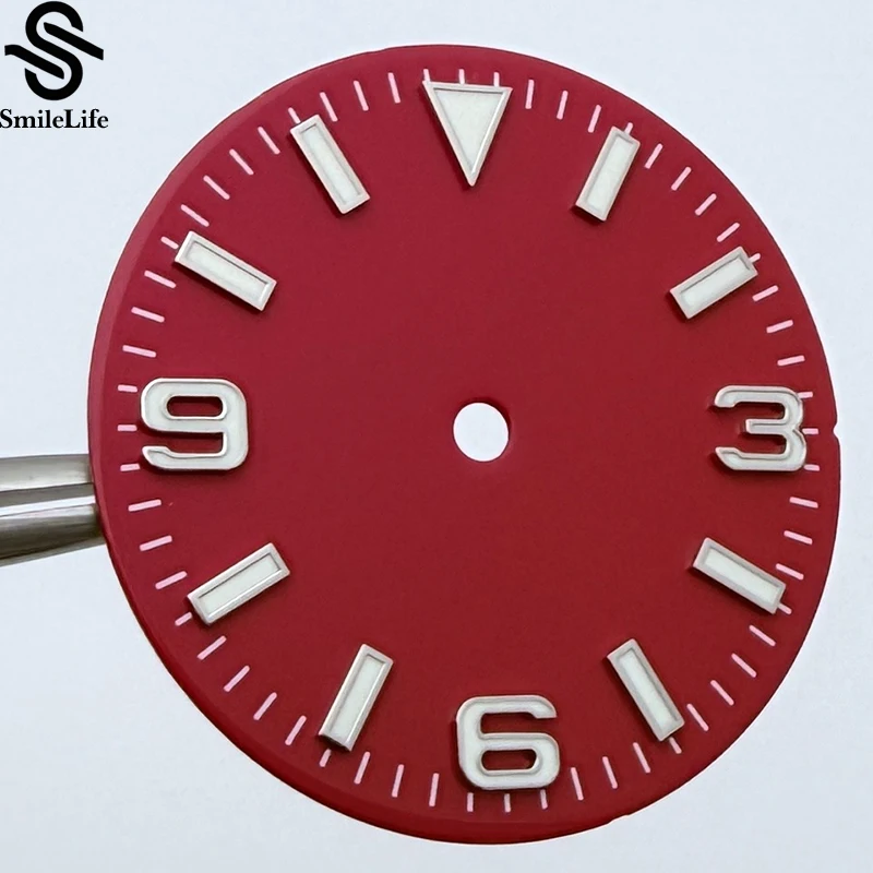 SmileLife 28.5mm Green Luminous Watch 369 Enamel Dial For NH35/NH36/4R/7S Movement NH35 Watch Accessories Parts Dial