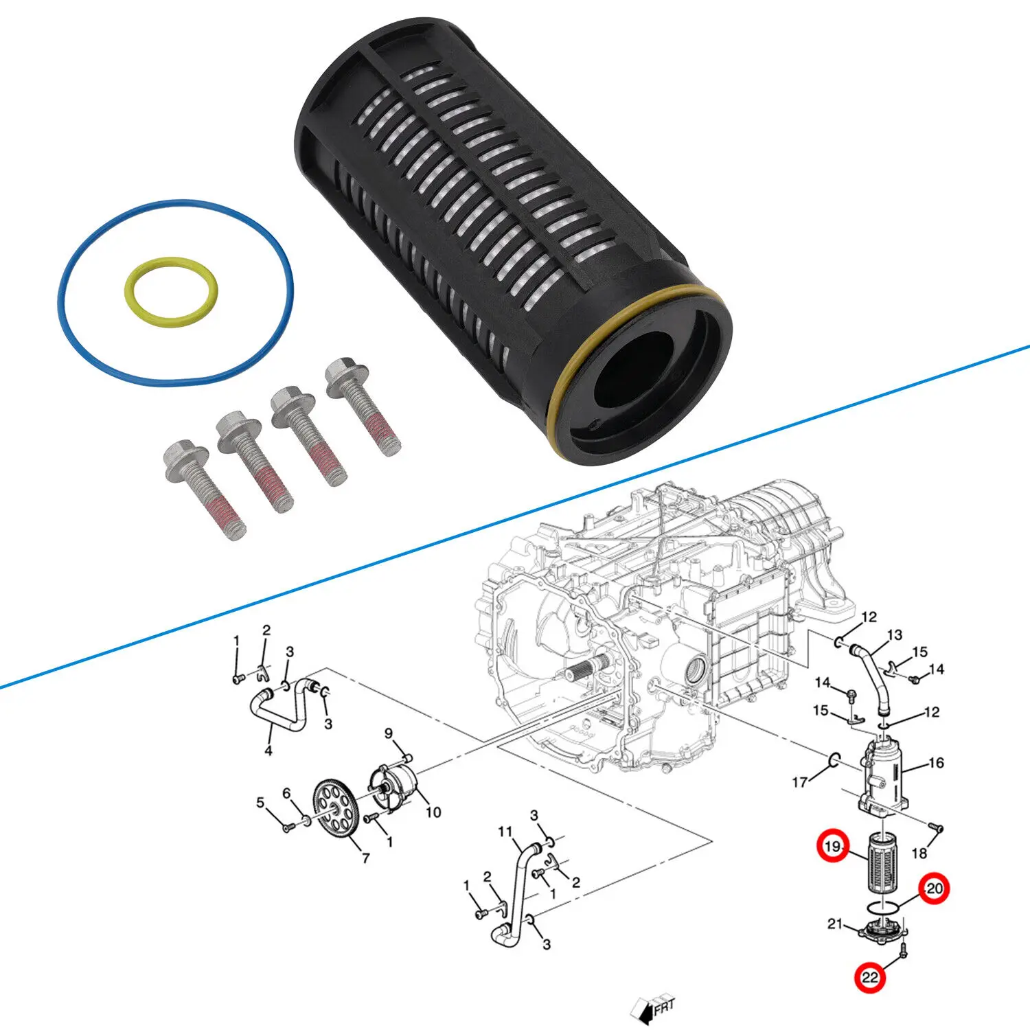 Automatic Transmission Fluid Filter Kit For Chevrolet Corvette Stingray 5.5L 6.2L V8 Gas-24045729 Cars accessories